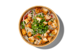 Top Ansicht Chicken Glasnudel Salat Vietnamese Style