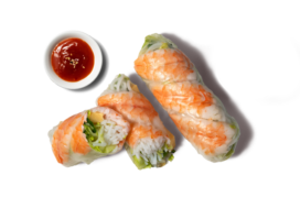 Ebi Sommerrollen mit Chili-Sauce